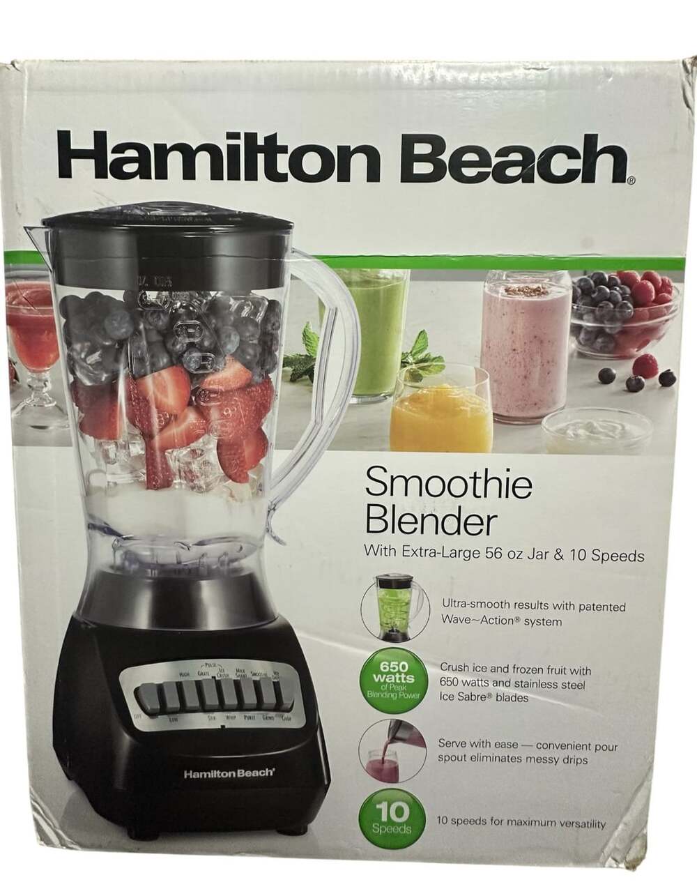 Hamilton Beach Smoothie Blender 56 oz 50190JG Black